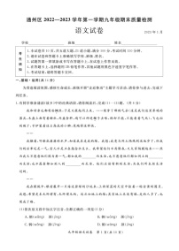 北京市通州区2022-2023学年九年级上学期期末语文试卷