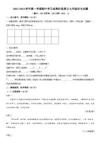 山东省德州市夏津县2023-2024学年七年级上册期中语文试题（含解析）