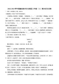 2022-2023学年福建省泉州市安溪县八年级（上）期末语文试卷（含详细答案解析）