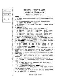 辽宁省沈阳市沈河区2023-2024学年九年级上学期期末考试语文试卷