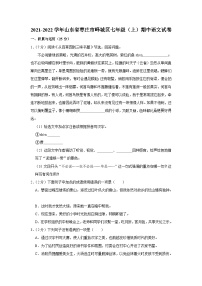 山东省枣庄市峄城区2021-2022学年七年级上学期期中考试语文试卷