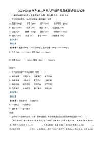 新疆维吾尔自治区乌鲁木齐市天山区新疆生产建设兵团第二中学2022-2023学年八年级下学期期末语文试题答案