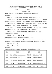 南京市溧水区石湫中学2023-2024学年七年级上学期期末模拟语文试题