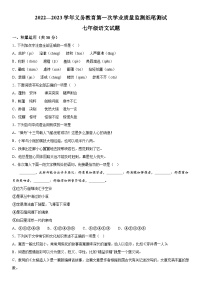 山东省滨州市无棣县2022-2023学年七年级上册期末语文试题（含解析）