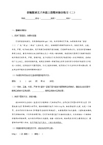 【期末复习】部编版 初中语文 八年级上册期末综合练习（二）（含答案）