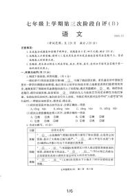 河南省安阳市林州市2023-2024学年七年级上学期12月月考语文试题