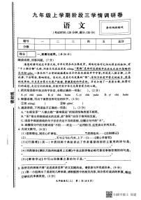 河南省驻马店市正阳县2023-2024学年九年级上学期12月月考语文试题