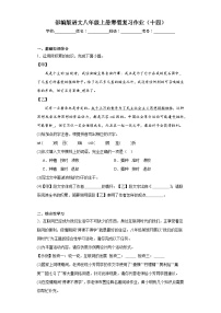 部编版语文八年级上册寒假复习作业（十四）