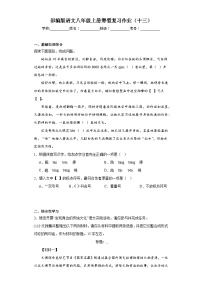 部编版语文八年级上册寒假复习作业（十三）