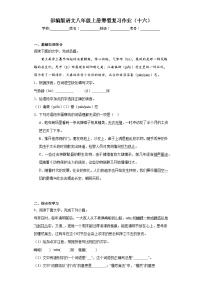 部编版语文八年级上册寒假复习作业（十六）