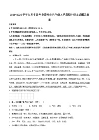 2023-2024学年江苏省泰州市泰兴市八年级上学期期中语文试题及答案