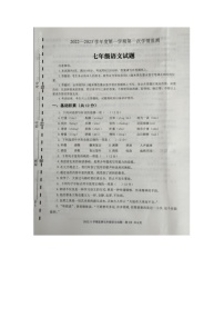 山东省济宁市金乡县2022—2023学年七年级上学期期中考试语文试题