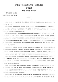 2024年四川省泸县第五中学中考一模语文试题（含解析）