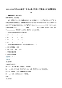 2023-2024学年山东省济宁市泗水县八年级上学期期中语文试题及答案