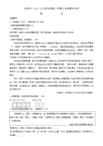 甘肃省庆阳市2023-2024学年九年级上学期1月期末考试语文试题