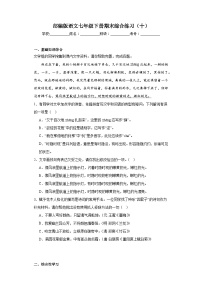 部编版语文七年级下册期末综合练习（十）