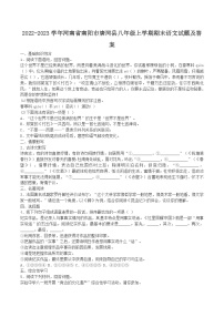 2022-2023学年河南省南阳市唐河县八年级上学期期末语文试题及答案