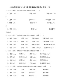 2024年中考语文二轮专题复习基础知识运用之字音（二）试题+解析）