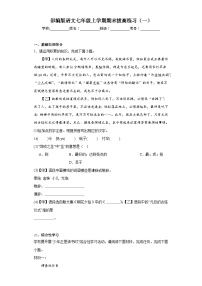 部编版语文七年级上学期期末拔高练习（一）