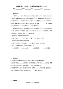 部编版语文七年级上学期期末拔高练习（十）