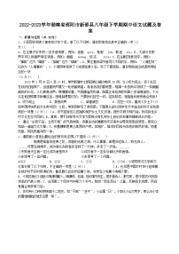 2022-2023学年湖南省邵阳市新邵县八年级下学期期中语文试题及答案