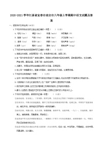 2020-2021学年江西省宜春市高安市八年级上学期期中语文试题及答案