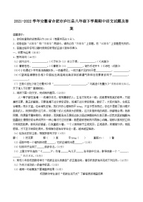 2021-2022学年安徽省合肥市庐江县八年级下学期期中语文试题及答案