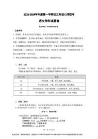 广东省深圳市罗湖区2023—2024学年九年级上学期12月联考语文试题