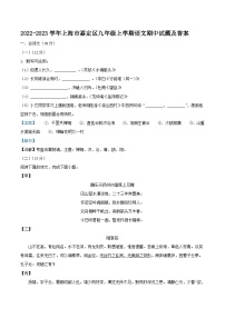 2022-2023学年上海市嘉定区九年级上学期语文期中试题及答案