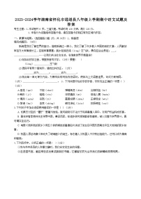 2023-2024学年湖南省怀化市通道县八年级上学期期中语文试题及答案