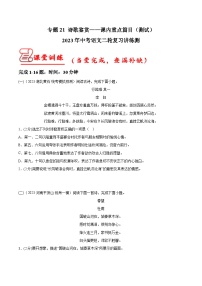 专题21 诗歌鉴赏——课内重点篇目（一）（测试）-中考语文二轮复习讲练测（全国通用）