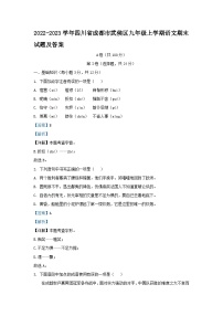 2022-2023学年四川省成都市武侯区九年级上学期语文期末试题及答案