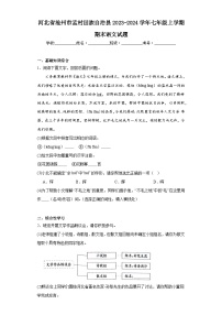 河北省沧州市孟村回族自治县2023-2024学年七年级上学期期末语文试题(含答案)