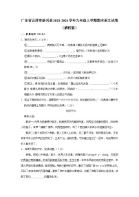 广东省云浮市新兴县2023-2024学年九年级上学期期末考试语文试卷+