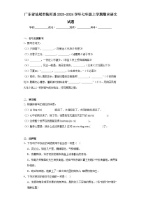 广东省汕尾市陆河县2023-2024学年七年级上学期期末语文试题(含答案)