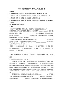 2022年安徽池州中考语文真题及答案