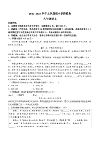 河南省平顶山市郏县2023-2024学年九年级上学期期末语文试题