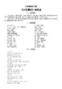 初中语文人教部编版八年级下册小石潭记学案及答案