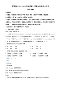 70，山东省济南市莱芜区2023-2024学年九年级上学期期中语文试题