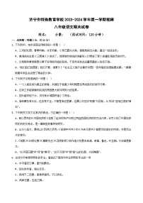 山东省济宁市特殊教育学校2023-2024学年八年级上学期视障期末考试语文试卷