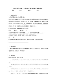 2024年中考语文八年级下册一轮复习试题（四）