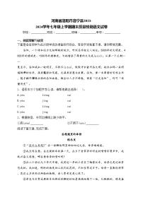 河南省洛阳市洛宁县2023-2024学年七年级上学期期末质量检测语文试卷(含答案)