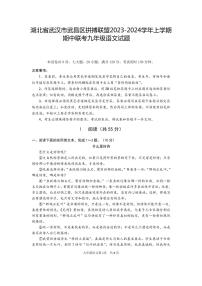 湖北省武汉市武昌区拼搏联盟2023-2024学年上学期期中联考九年级语文试题