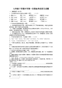 山东省宁津县苗场中学2023-2024学年九年级下学期开学第一次摸底考试语文试题