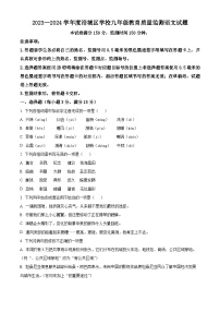 四川省绵阳市涪城区2023-2024学年九年级上学期期末语文试题（原卷版+解析版）