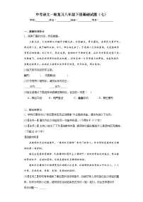 中考语文一轮复习八年级下册基础试题（七）