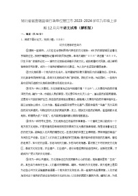 湖北省省直辖县级行政单位潜江市2023-2024学年九年级上学期12月月考语文试卷