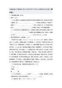 安徽省亳州市蒙城县2023-2024学年九年级上学期期末语文试题