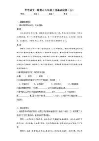 中考语文一轮复习八年级上册基础试题（五）