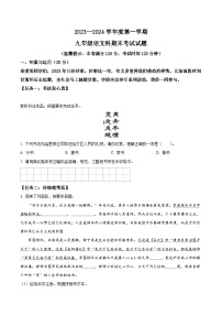 海南省琼中县2023-2024学年九年级上学期期末语文试题（原卷版+解析版）